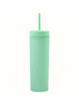 Vasos Mate de 16 oz con Tapa y Pajilla