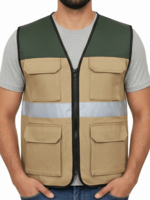 Chaleco Reflectivo Bicolor Verde/Beige