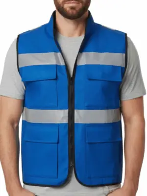 Chaleco Reflectivo Cuello Alto Color Azul