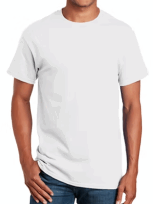 Camiseta 100% Algodón Caballero Cuello Redondo Color Blanca