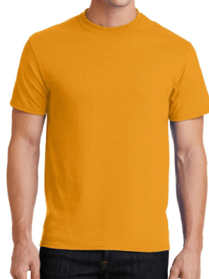 Camiseta 100% Algodón Caballero Cuello Redondo Color Amarillo