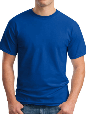 Camiseta 100% Algodón Caballero Cuello Redondo Color Azul Rey