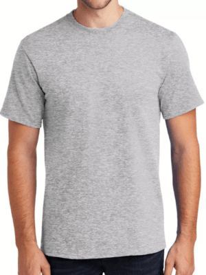 Camiseta 100% Algodón Caballero Cuello Redondo Color Gris Claro