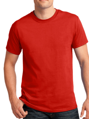 Camiseta 100% Algodón Caballero Cuello Redondo Color Rojo