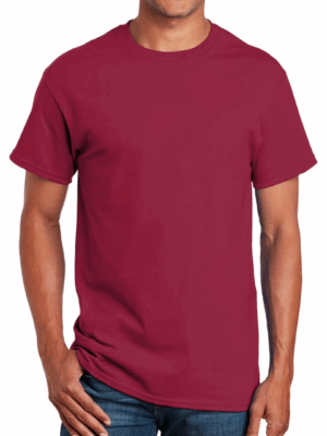 Camiseta 100% Algodón Caballero Cuello Redondo Color Vino