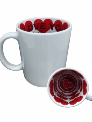 Tazas Personalizadas con Sublimación Interior – Diseño “Corazones”