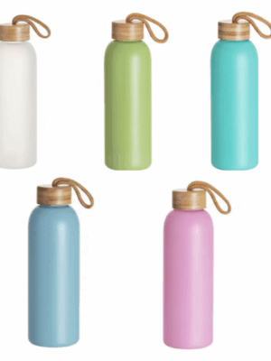Botella de Vidrio con Tapa de Bambú 750ml